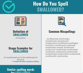 swallowed übersetzung|how to spell swallowing.